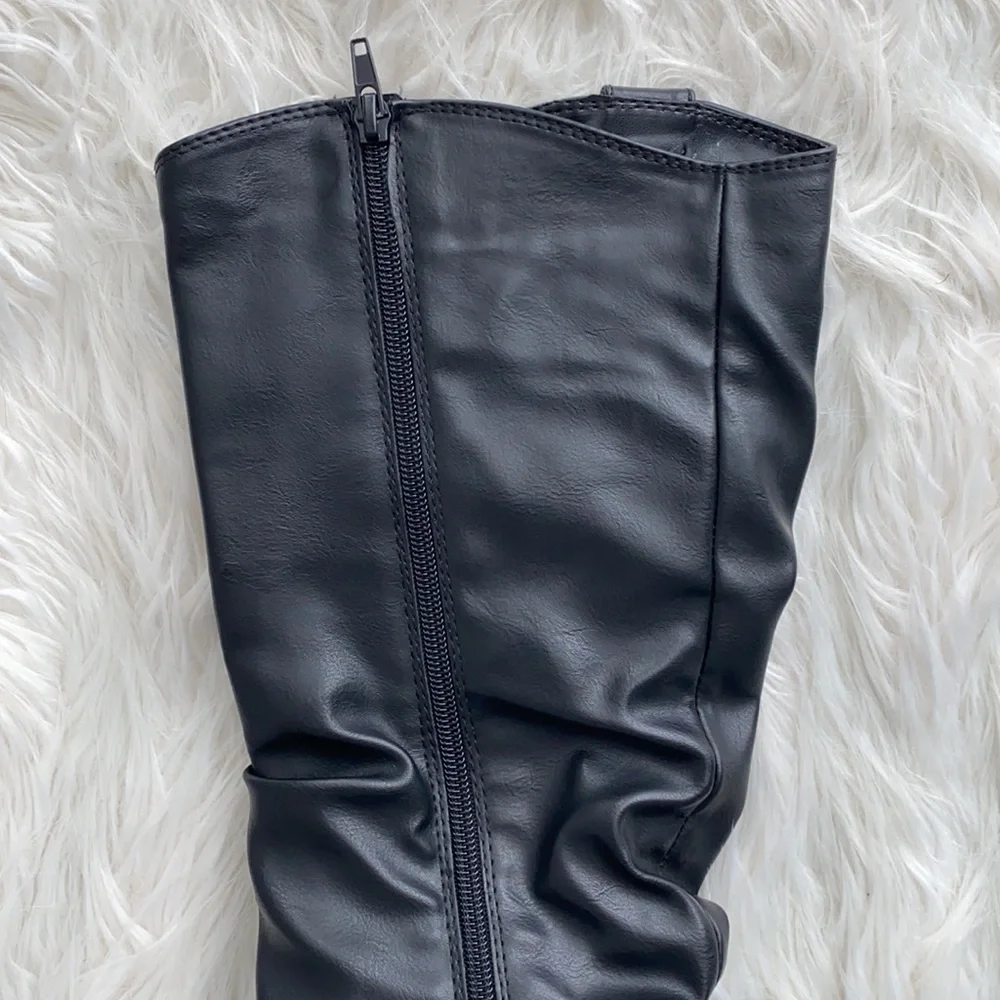 White Mountain | Faux Leather Black Boots